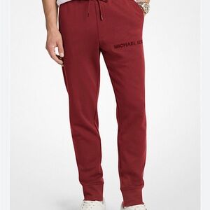 Michael Kors Embossed Logo Cotton Blend Men’s Joggers in Large (Cherry Color)
